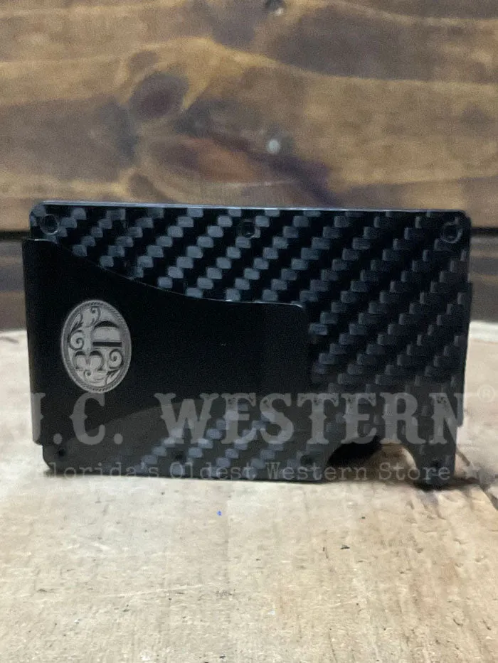 3D D250008765 Mens Long Horn Utility Wallet Black Silver