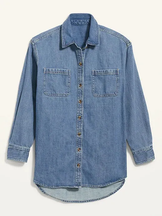 ANY TEAM Custom Oversized Boyfriend Jean Shirt