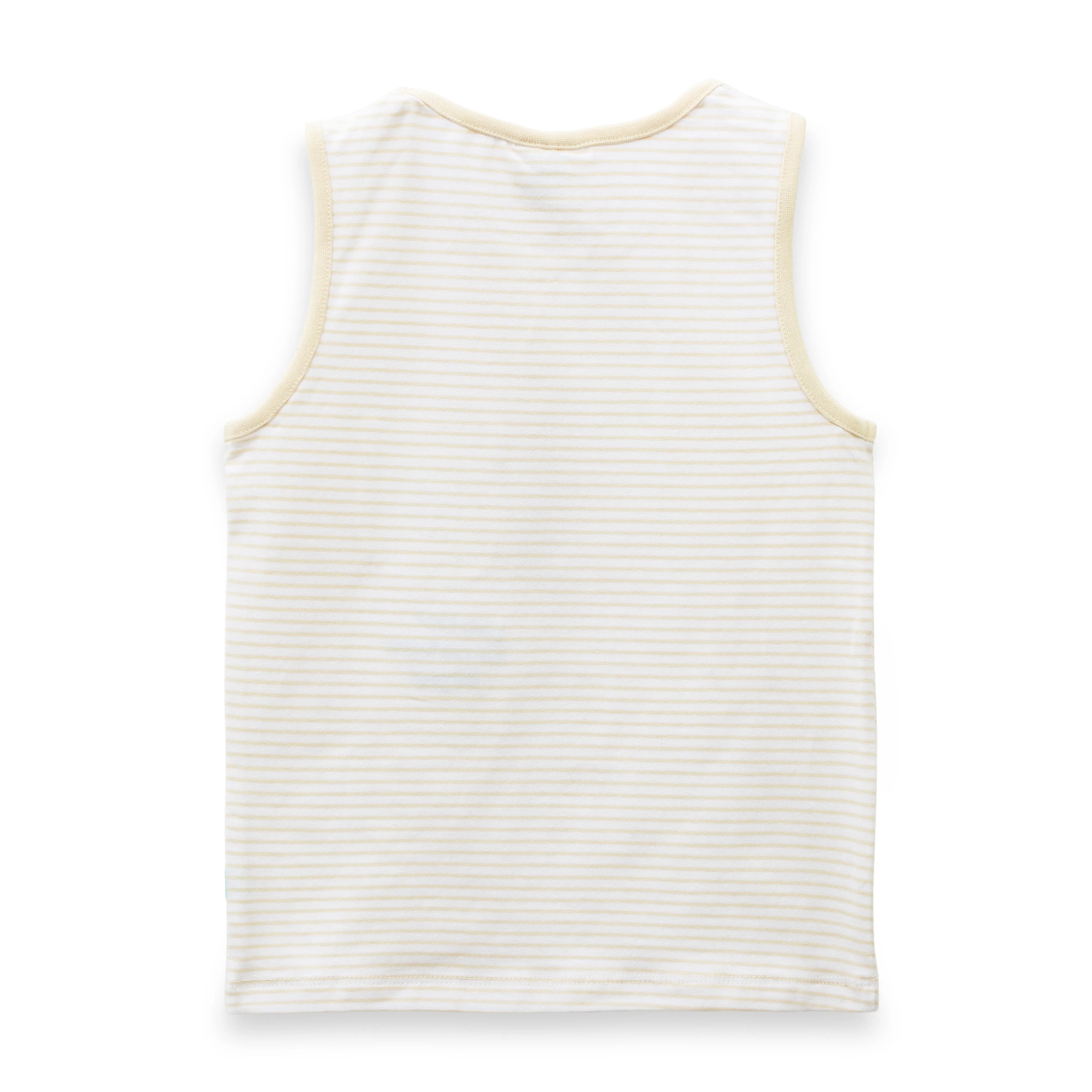 Baby Boys Sleeveless White Striped T-shirt  Let the Adventure Begin with Bee Patch