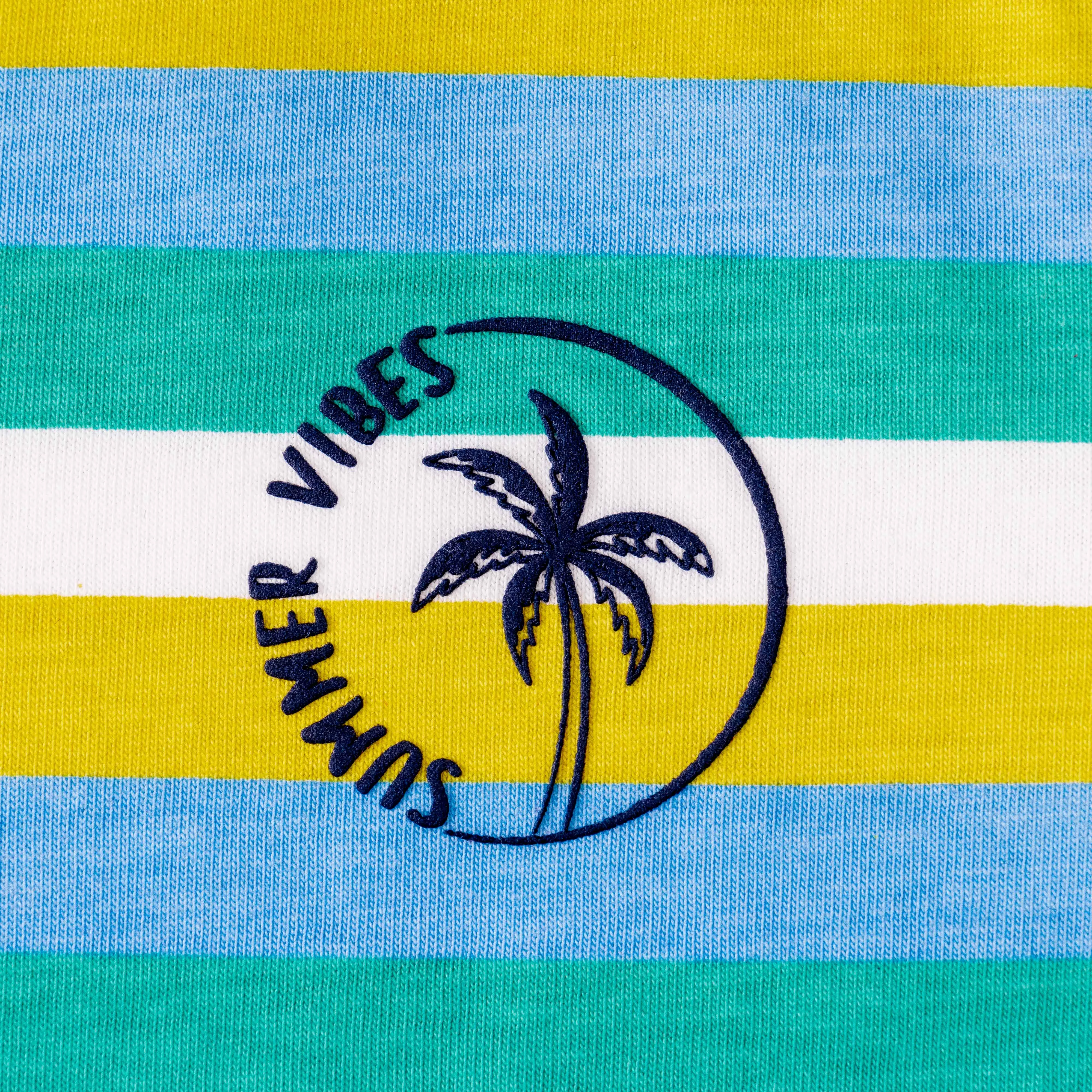 Baby Boys Striped & Summer Vibs Printed T Shirt