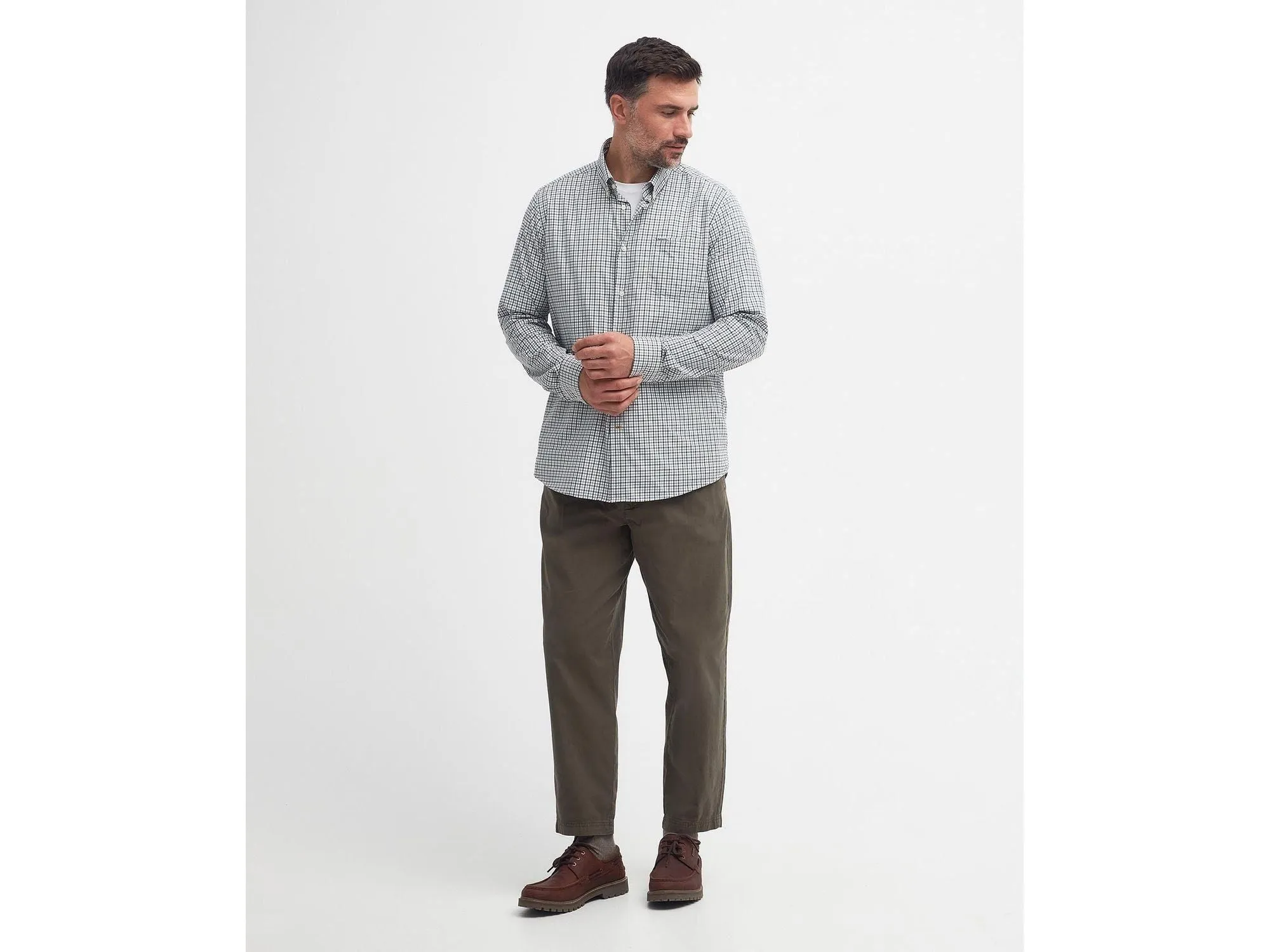 Barbour Teesdale Tailored Performance Button-Down Shirt in Green