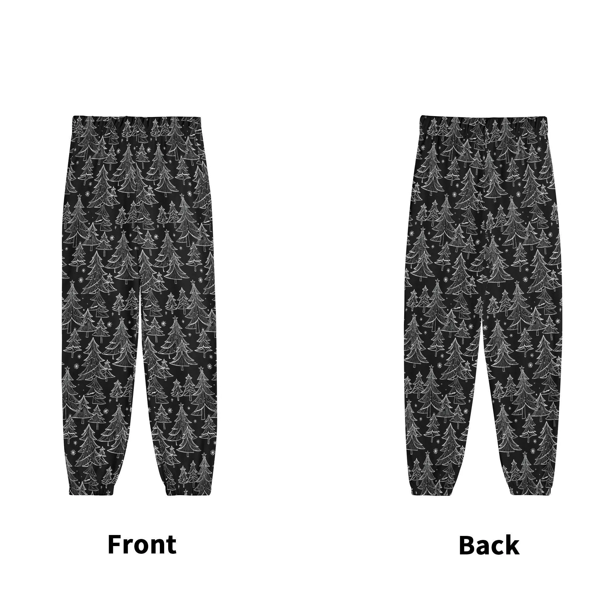 Black and White Christmas Tree Unisex Adult Long Track Pants