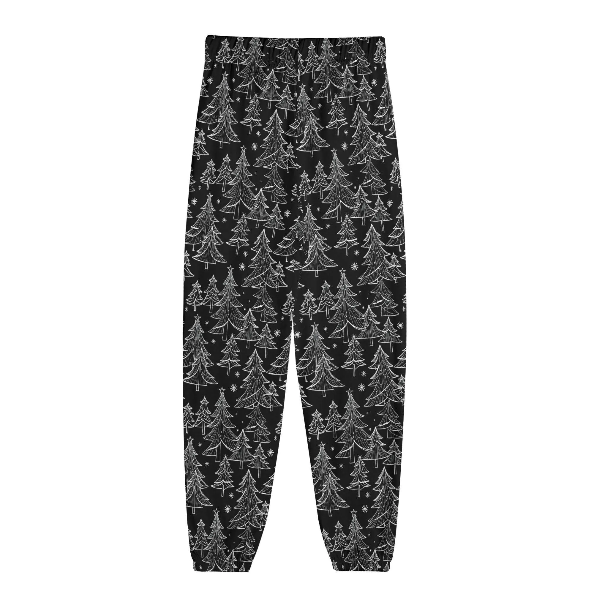 Black and White Christmas Tree Unisex Adult Long Track Pants