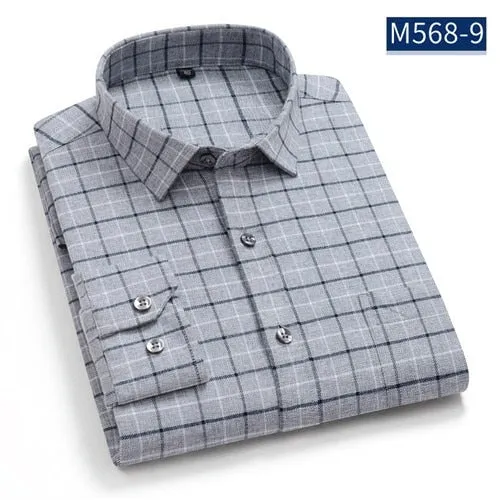 Classic checked Plaid  pure cotton men's  casual shirts  Sanded thick