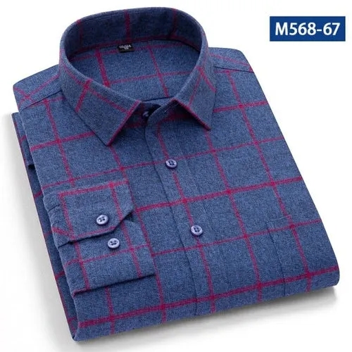 Classic checked Plaid  pure cotton men's  casual shirts  Sanded thick