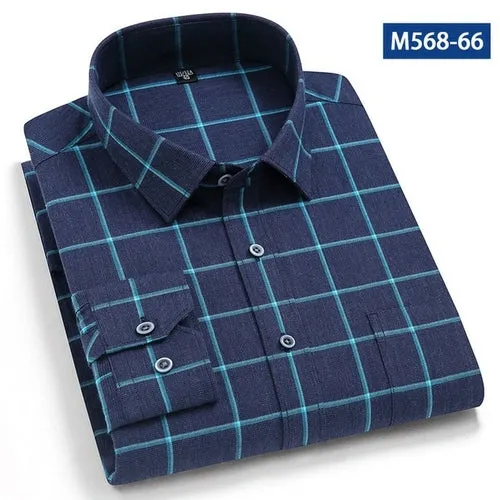 Classic checked Plaid  pure cotton men's  casual shirts  Sanded thick