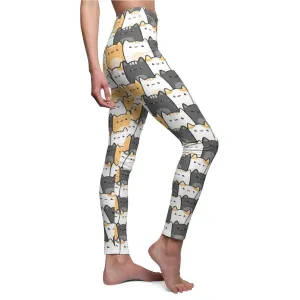 Cute Cats Doodle Art Leggings