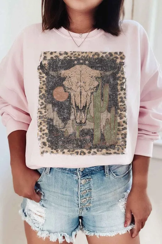 DESERT CATTLE WESTERN PLUS SIZE SWEATSHIRT