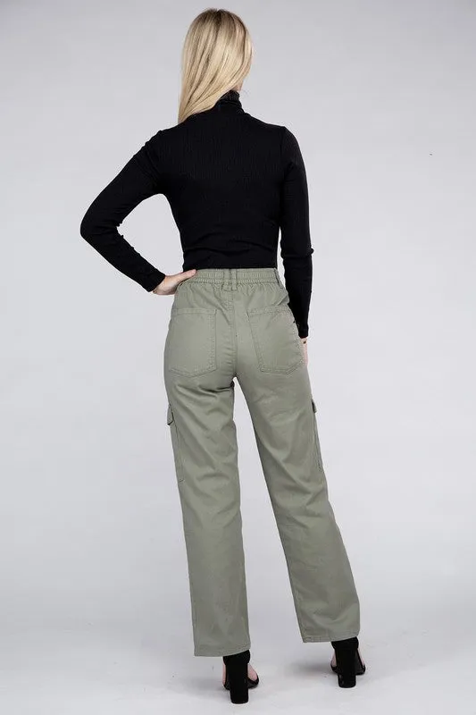 Everyday Wear Elastic-Waist Cargo Pants NEW