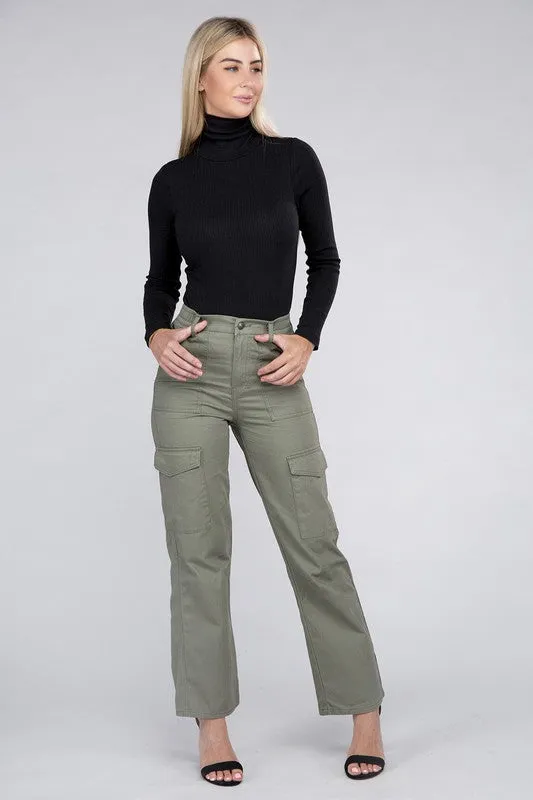 Everyday Wear Elastic-Waist Cargo Pants NEW