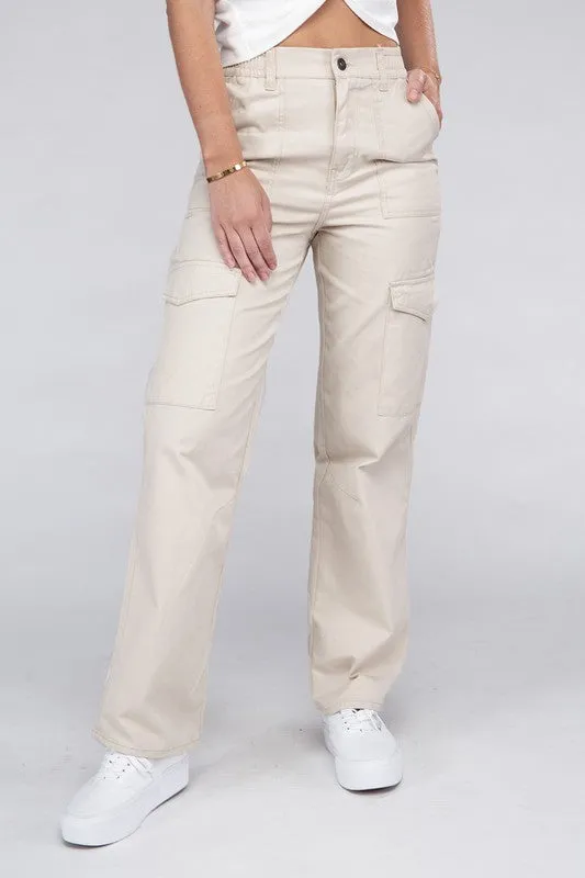 Everyday Wear Elastic-Waist Cargo Pants NEW