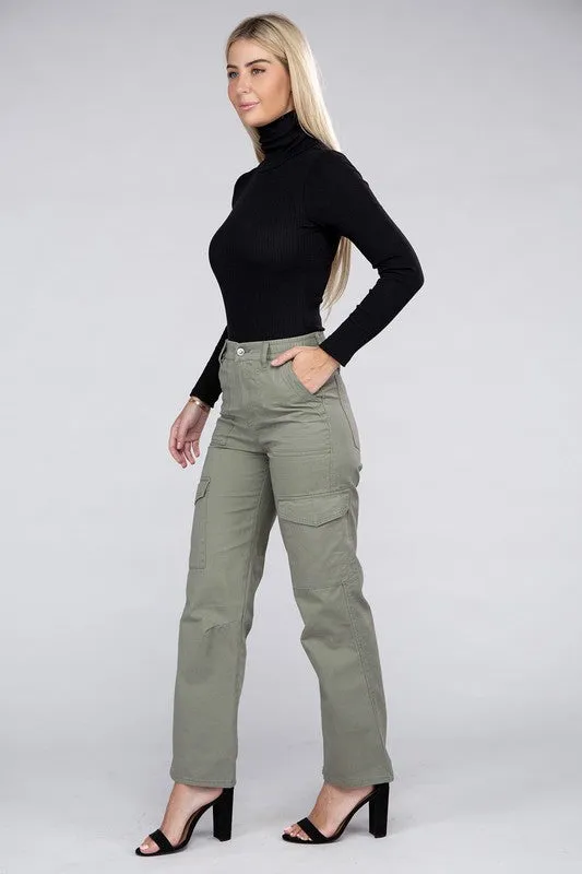 Everyday Wear Elastic-Waist Cargo Pants NEW
