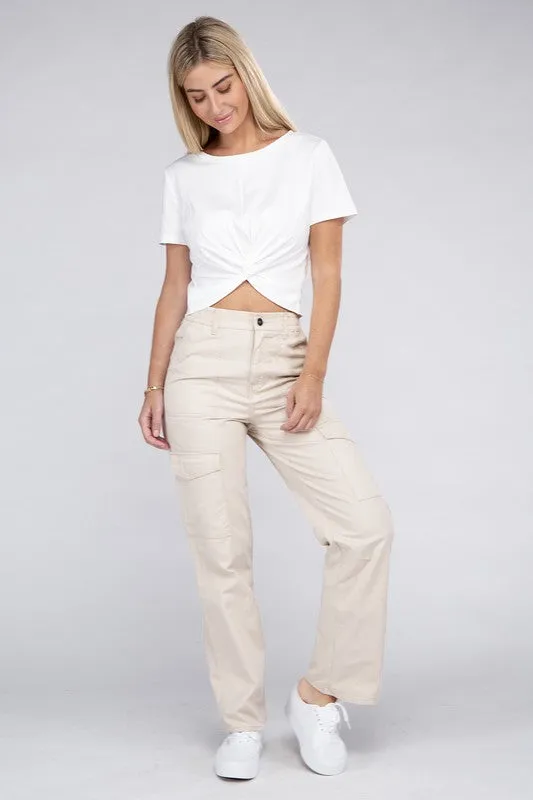 Everyday Wear Elastic-Waist Cargo Pants NEW