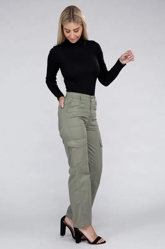 Everyday Wear Elastic-Waist Cargo Pants NEW