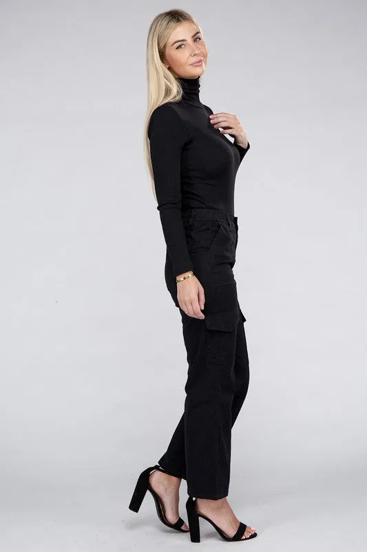 Everyday Wear Elastic-Waist Cargo Pants NEW