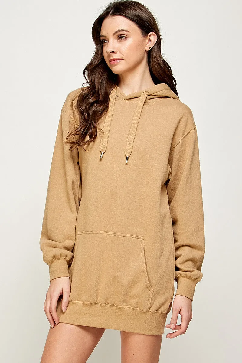FLEECE OVERSIZED HOODIE TUNIC