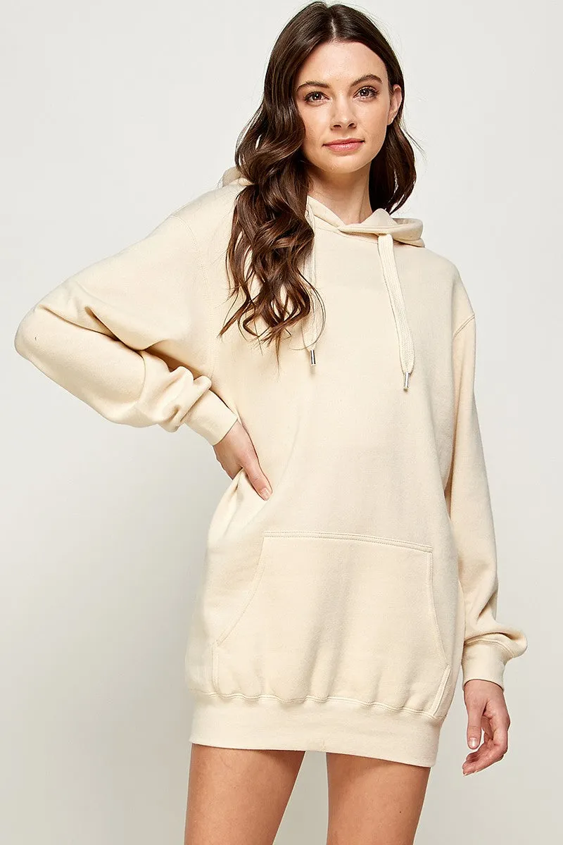 FLEECE OVERSIZED HOODIE TUNIC