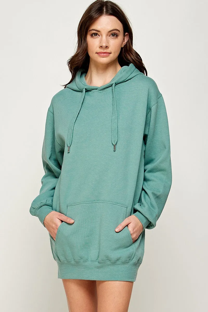 FLEECE OVERSIZED HOODIE TUNIC