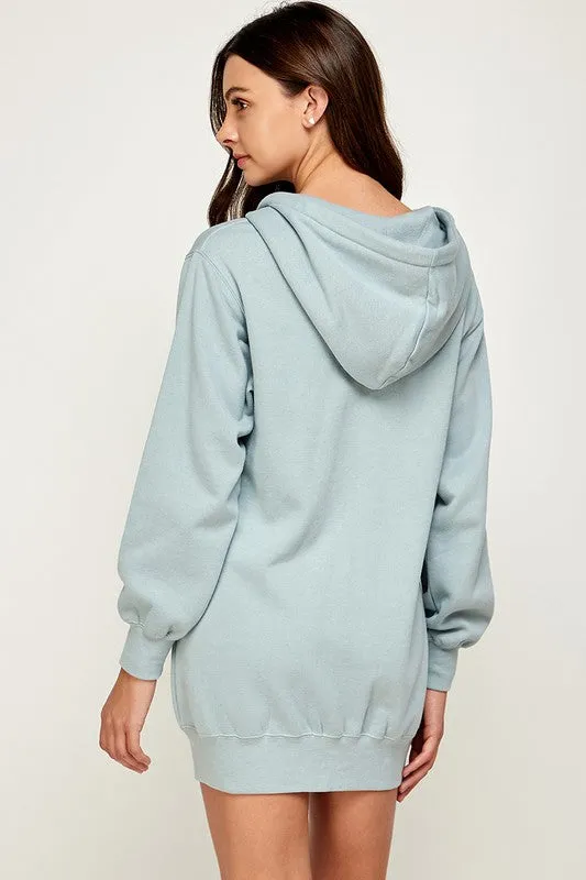 FLEECE OVERSIZED HOODIE TUNIC