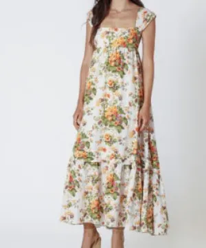 Floral Maxi Dress - Orange Multi