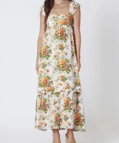Floral Maxi Dress - Orange Multi