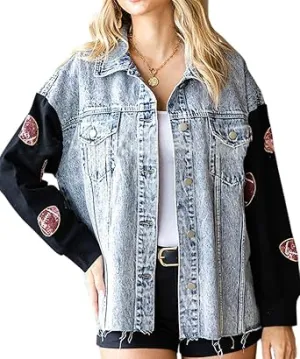 Football jean jacket