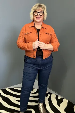 'FRANKIE' Stretch Linen Jacket - Rust
