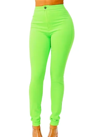High rise stretch pants