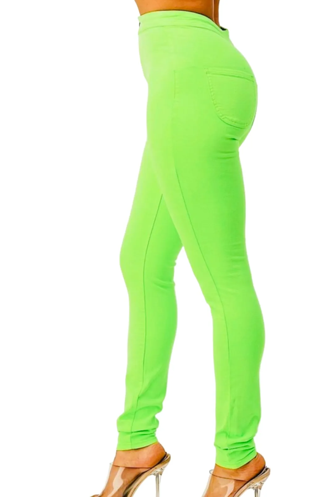 High rise stretch pants