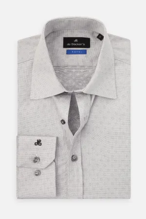 Jacquard Smart Casual Light Gray Cotton Shirt