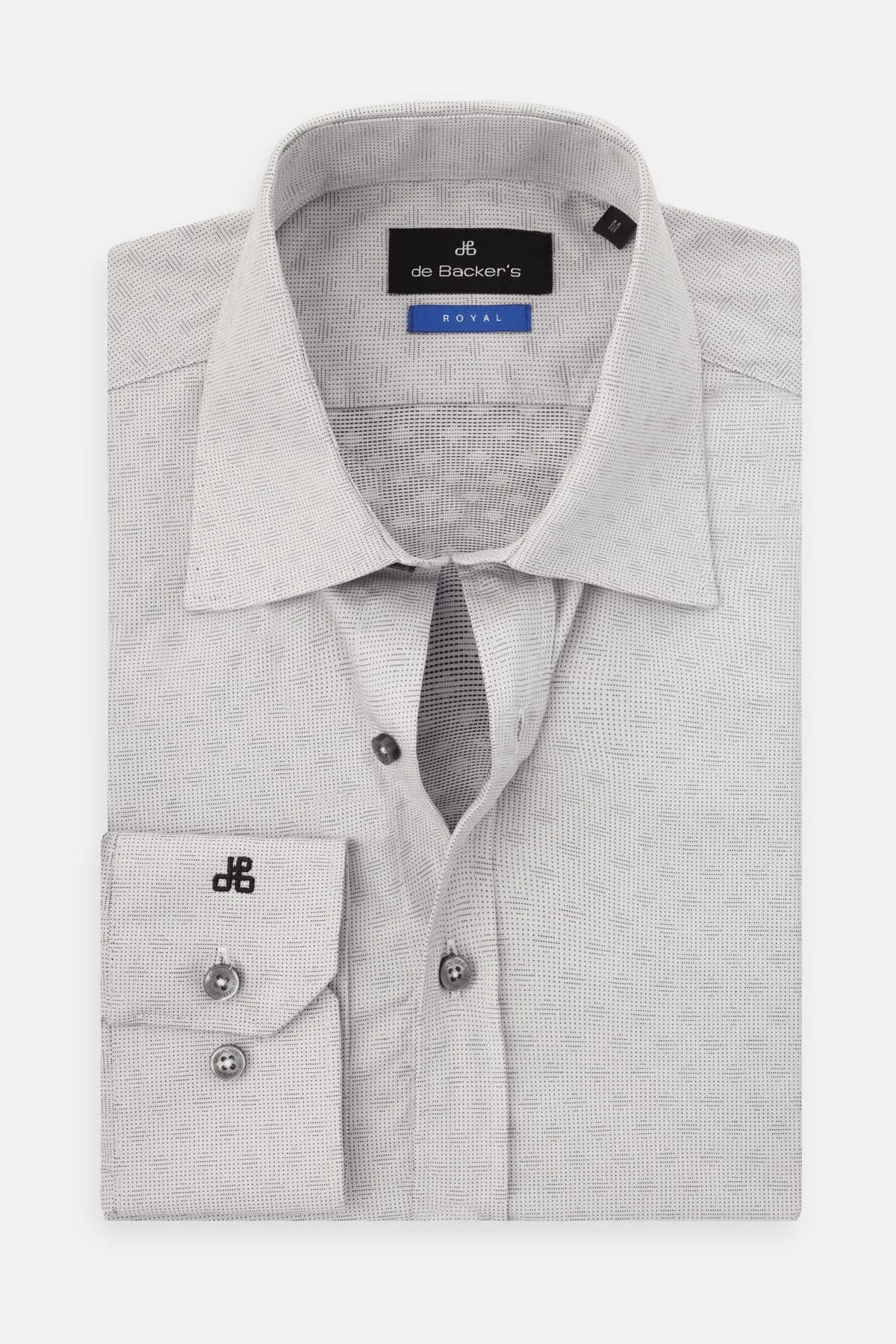 Jacquard Smart Casual Light Gray Cotton Shirt