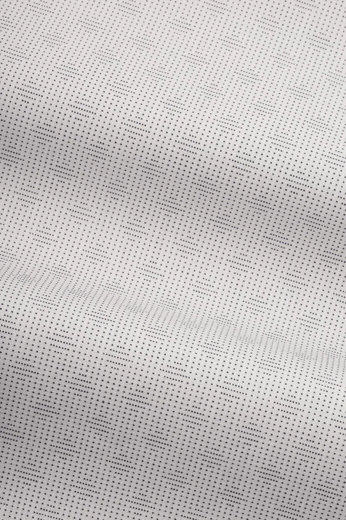 Jacquard Smart Casual Light Gray Cotton Shirt