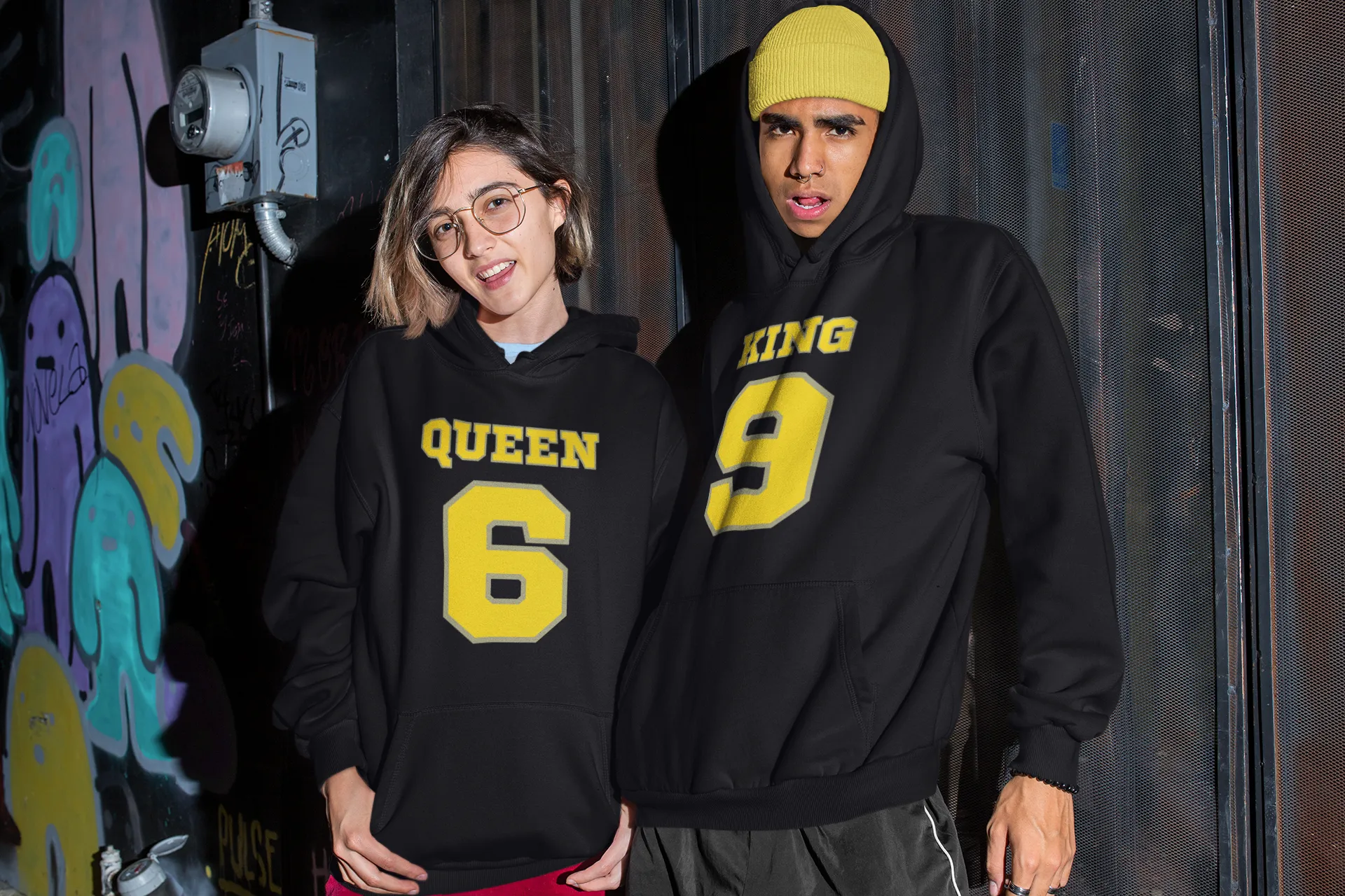 King and Queen Hoodies - Match Made in Love: 69 Sports-style