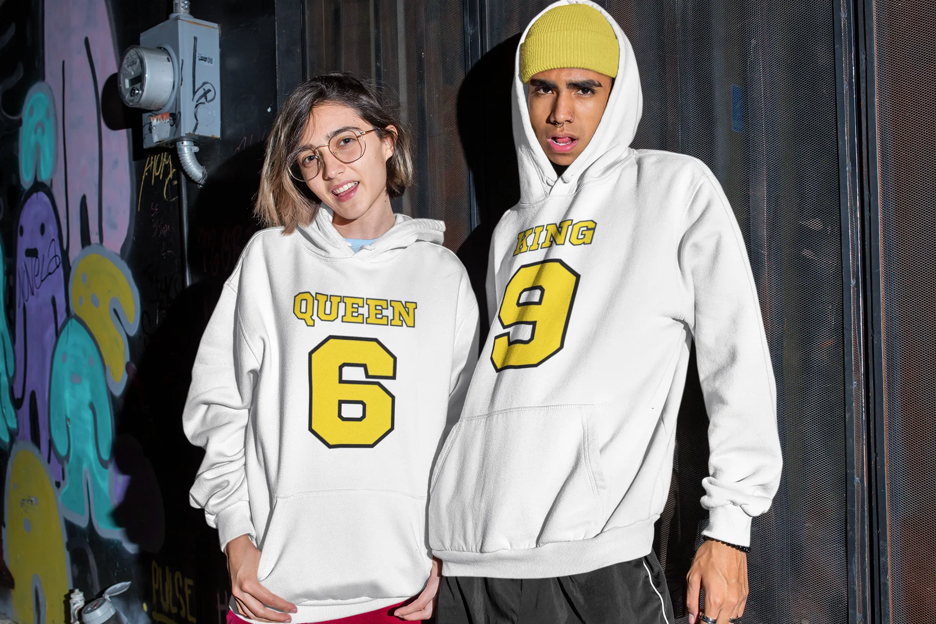 King and Queen Hoodies - Match Made in Love: 69 Sports-style