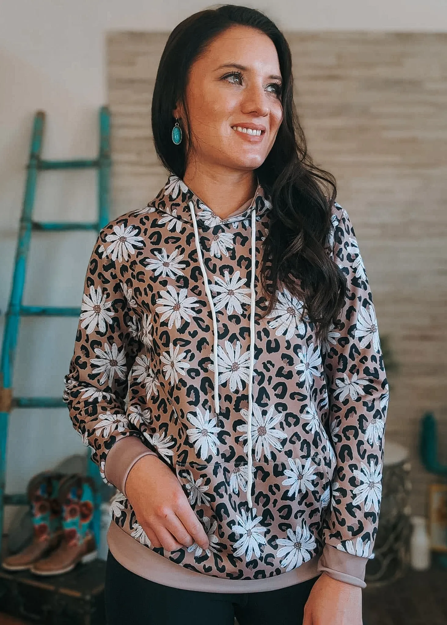 Leopard Daisy Hoodie