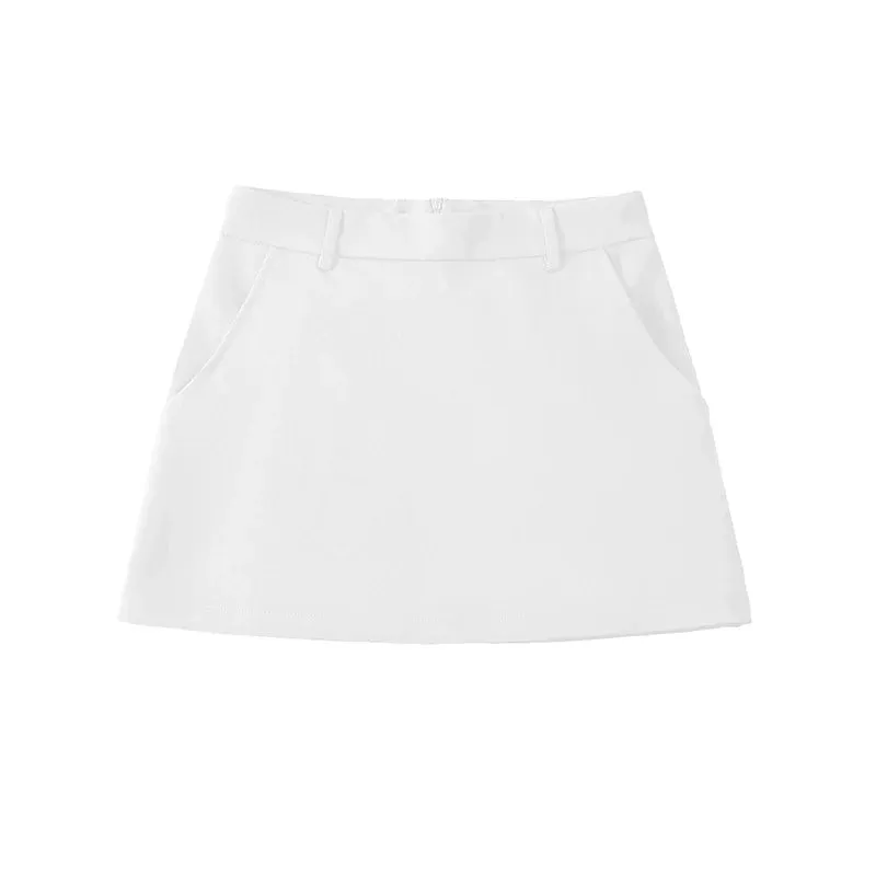 LVSANW Willshela Women Fashion Solid Back Zipper A-Line Mini Skirt Vintage High Waist Female Chic Lady Skirts