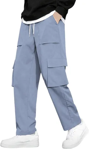 Mens Summer Cargo Pants Stretch Tactical Pants Multi Pockets Hiking Ripstop Breathable Stretch Stylish Slim Fit Trousers
