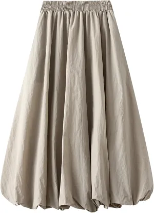 Midi Skirts for Women Women Mid Length Skirt High Waisted Bud Skirt with Pocket Holiday Party Costume Half Skirts