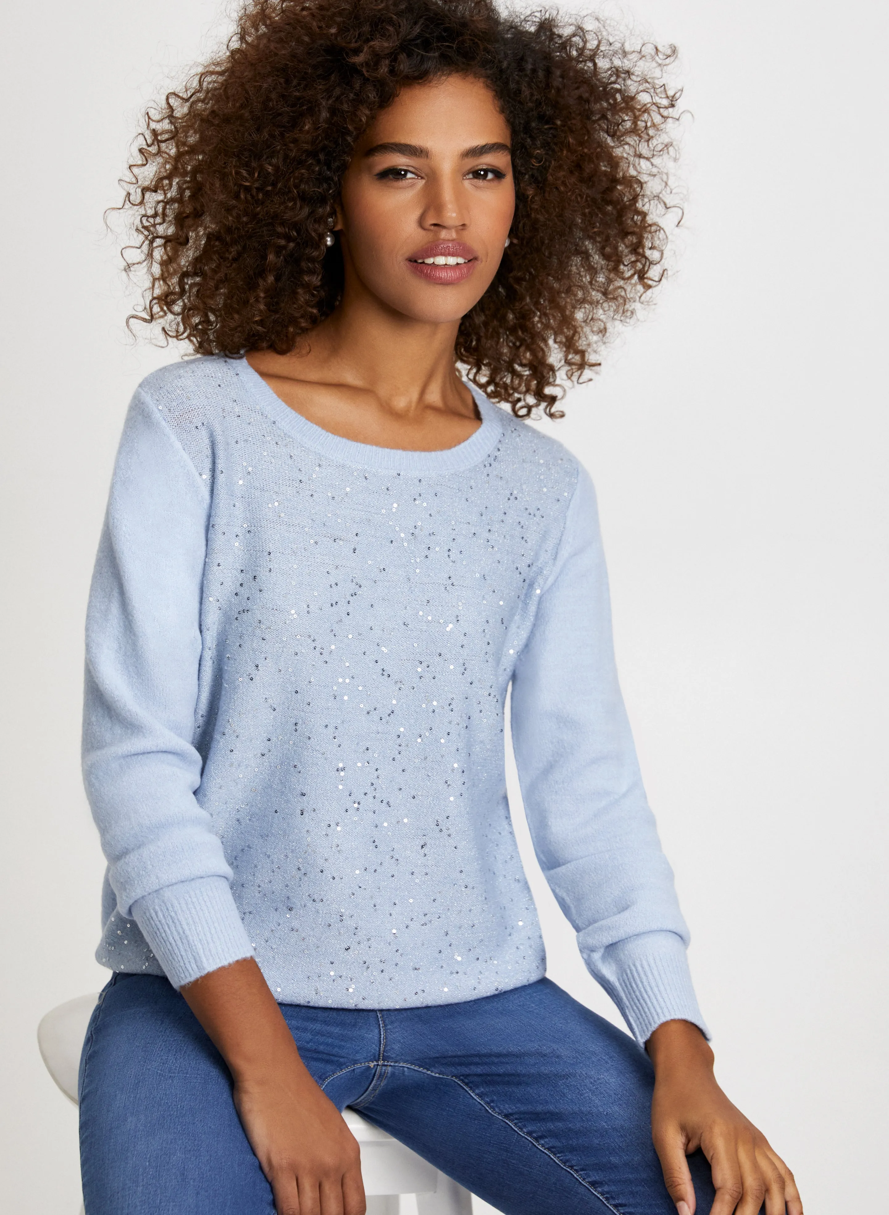 Mini Sequin Crewneck Sweater