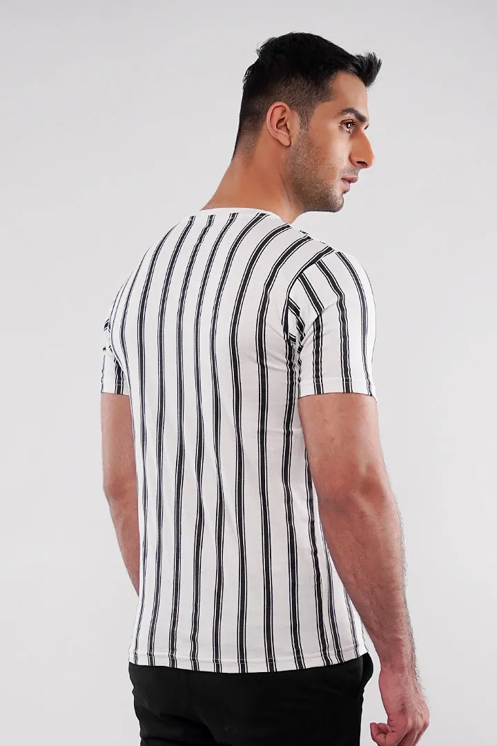MNDZ Striped T-Shirt - Black & White