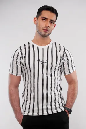 MNDZ Striped T-Shirt - Black & White