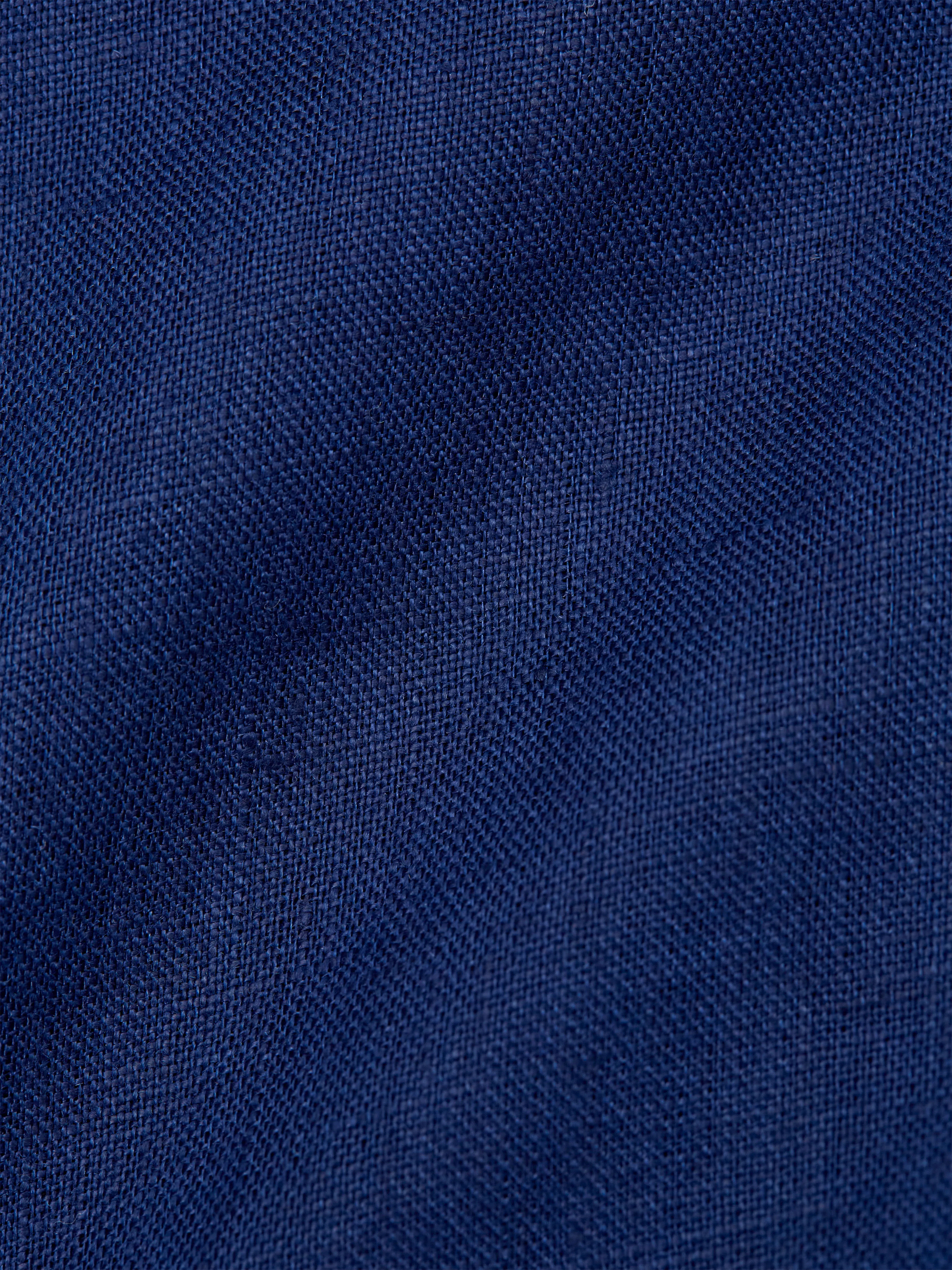 Navy Bridford Linen Cutaway Collar Shirt