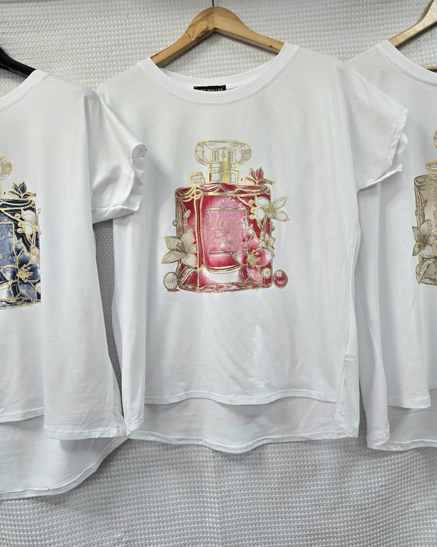 Perfume Bottle Diamante Cotton Tshirt
