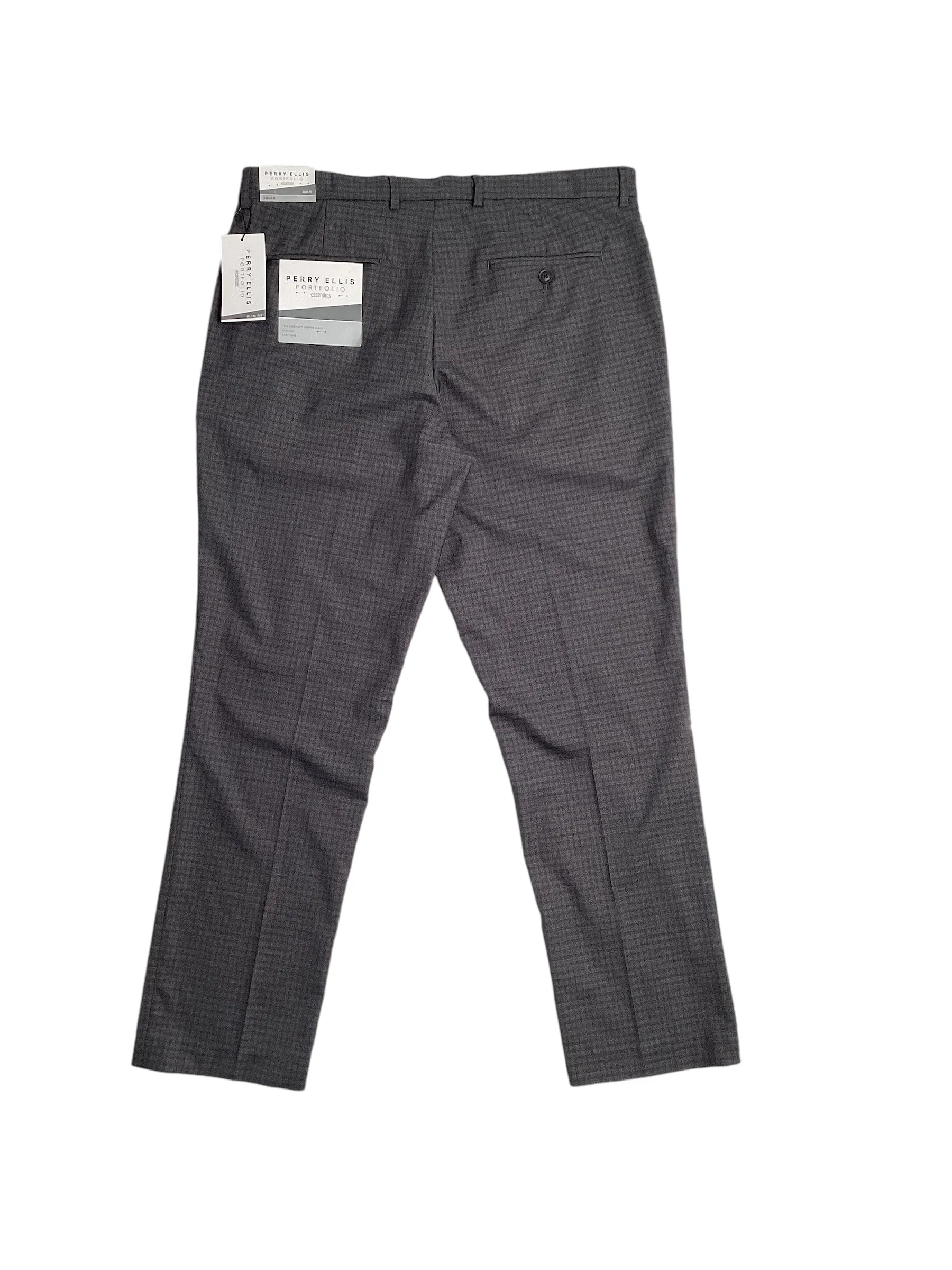 Perry Ellis Portfolio Men's Slim Fit Stretch Pants Charcoal Grey 32 x 29