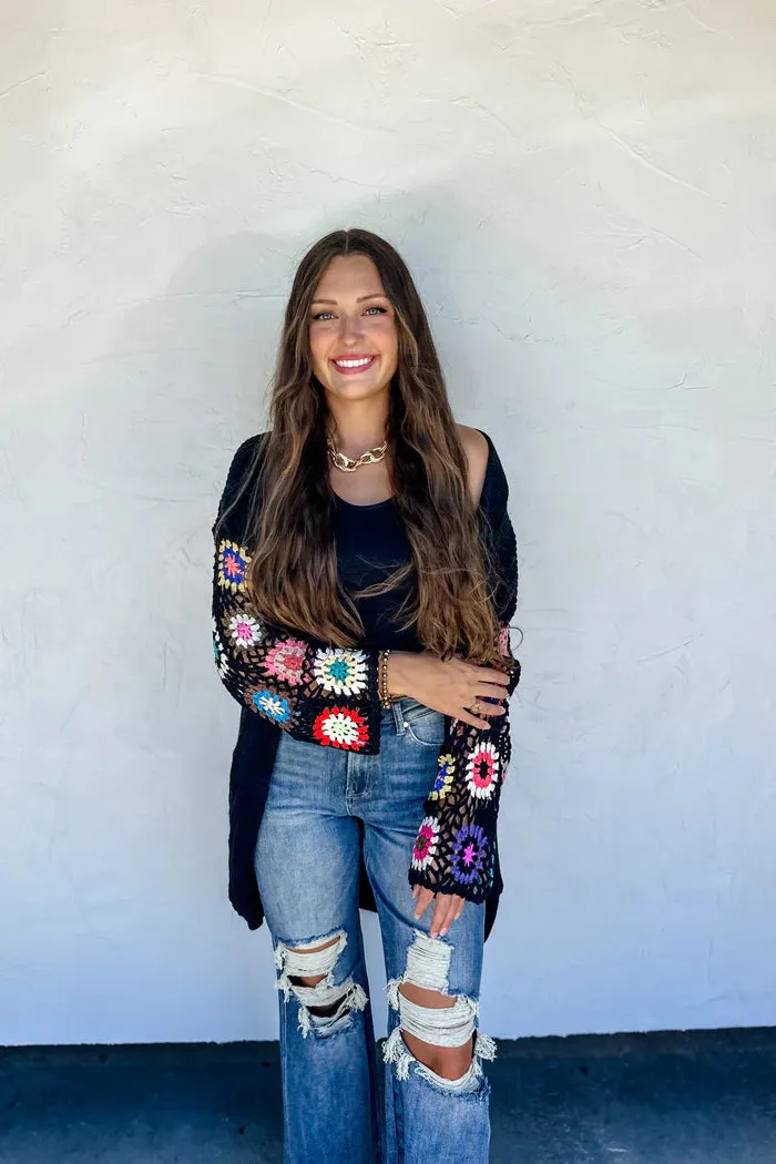 PREORDER- CROCHET SLEEVE CARDIGAN      ** ETA 9/24**