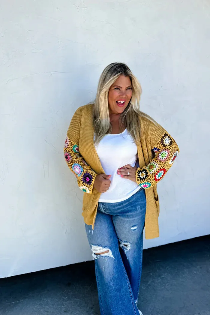 PREORDER- CROCHET SLEEVE CARDIGAN      ** ETA 9/24**