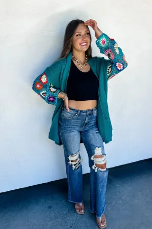 PREORDER- CROCHET SLEEVE CARDIGAN      ** ETA 9/24**
