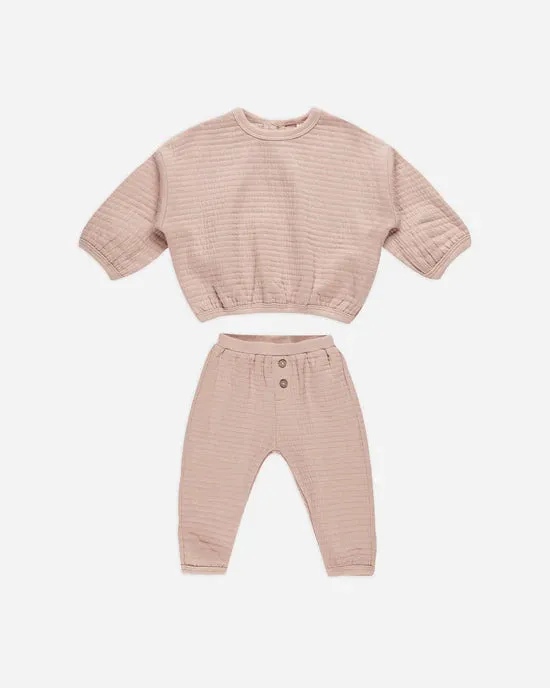 Quincy Mae infant textured sweat set