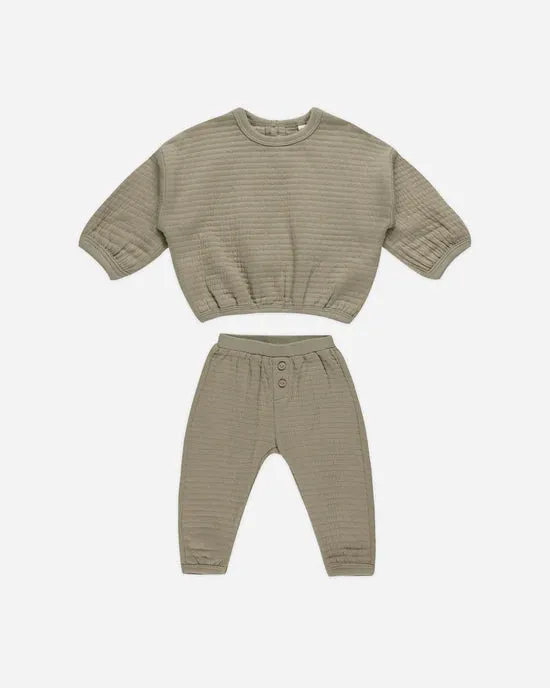 Quincy Mae infant textured sweat set