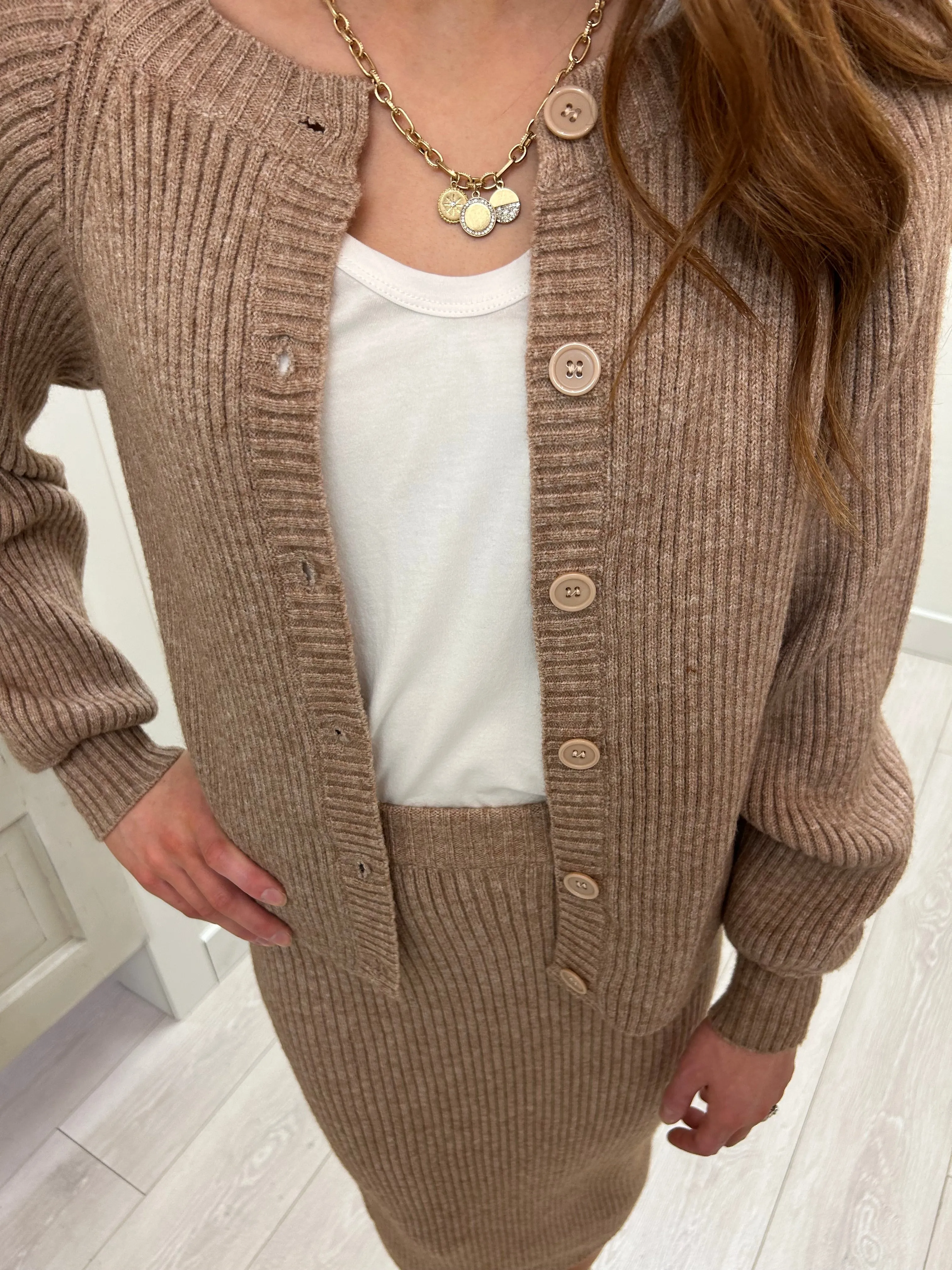 Ribbed Taupe Cardigan FINAL SALE!
